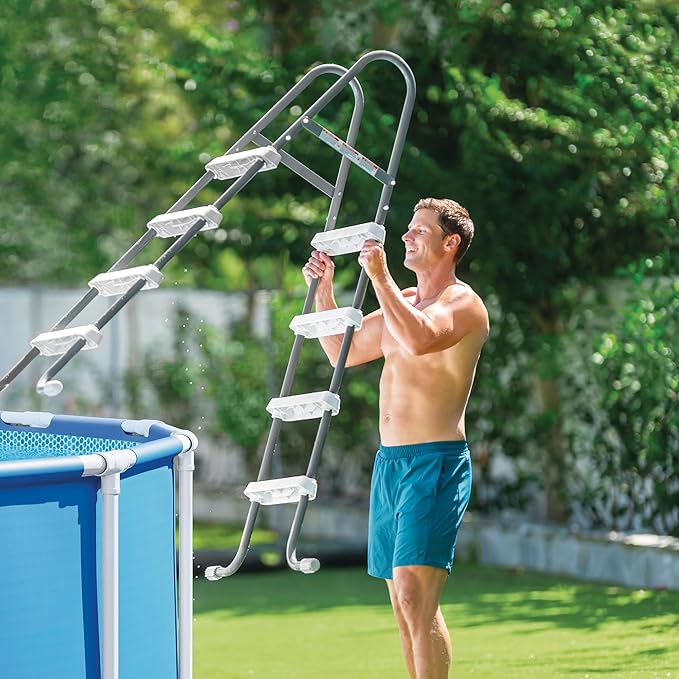 INTEX 28241EP 15Ft X 48In Metal Frame Above Ground Swimming Pool Set, Includes 1000 GPH Cartridge Filter Pump, Removable Ladder, Pool Cover, Ground Cloth
