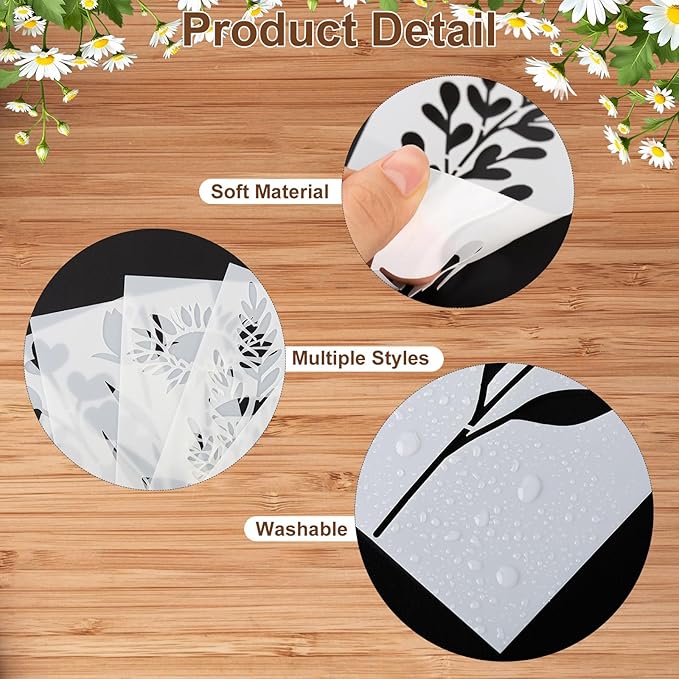 80Pcs Stencils for Painting, Stencils for Crafts Reusable Flower Wall Stencils for Drawing Art Scrapbook (6x4.7in, 5.91x2.59in, 4x4 in, 2x2in)