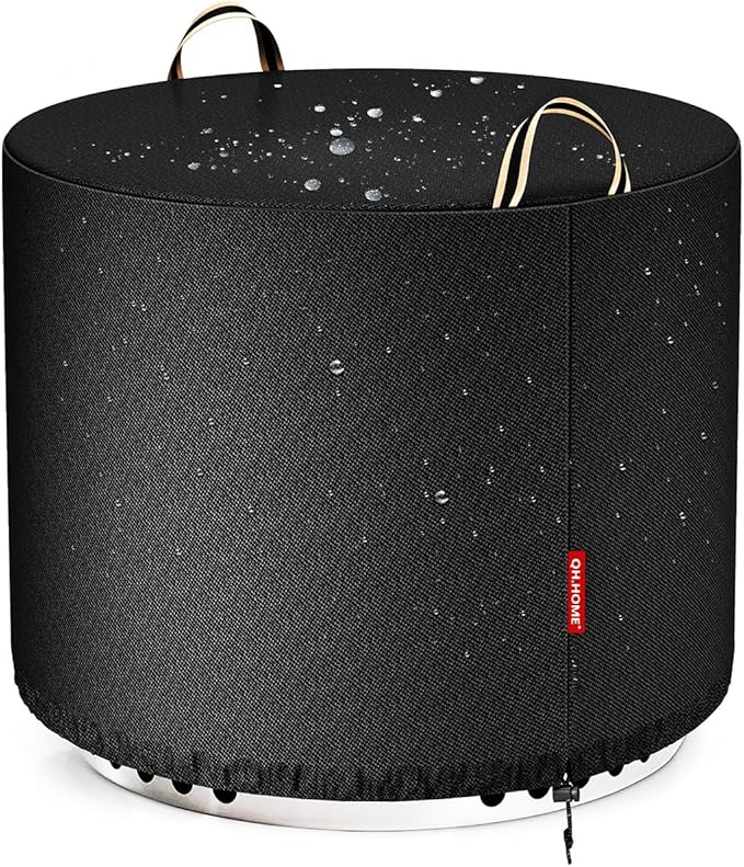 QH.HOME [2026 Upgraded 900D Fabric] 21 Inch Round Fire Pit Cover for Solo Stove Bonfire 2.0 Heavy Duty Waterproof Firepit Covers Fit for 19-20 inch Smokeless Outdoor Fireplace, All-Weather Resistant