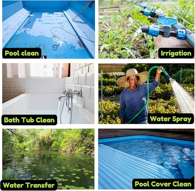 Sump Pump, Submersible Water Pump With 10ft Water Hose Kit, Submersible Pump For Pool Draining, Utility Pump Submersible For Hot Tub Water Removal, 25ft Power Cord, 2300GPH, 1/2 HP