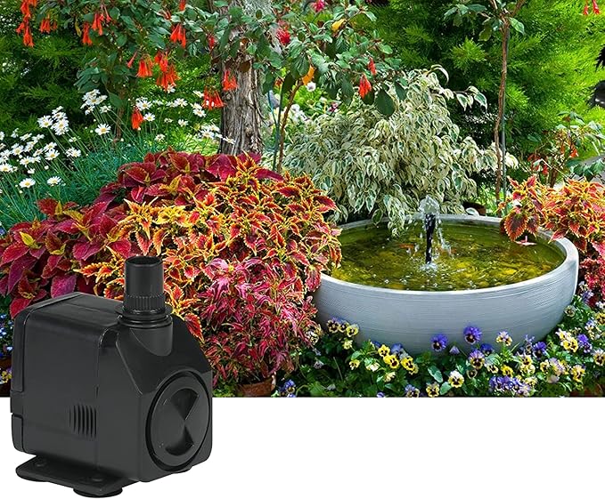 Little Giant PES-130-PW 115-Volt, 130 GPH Magnetic Drive Fountain/Pond Pump with 6-Ft. Cord, Black, 566716