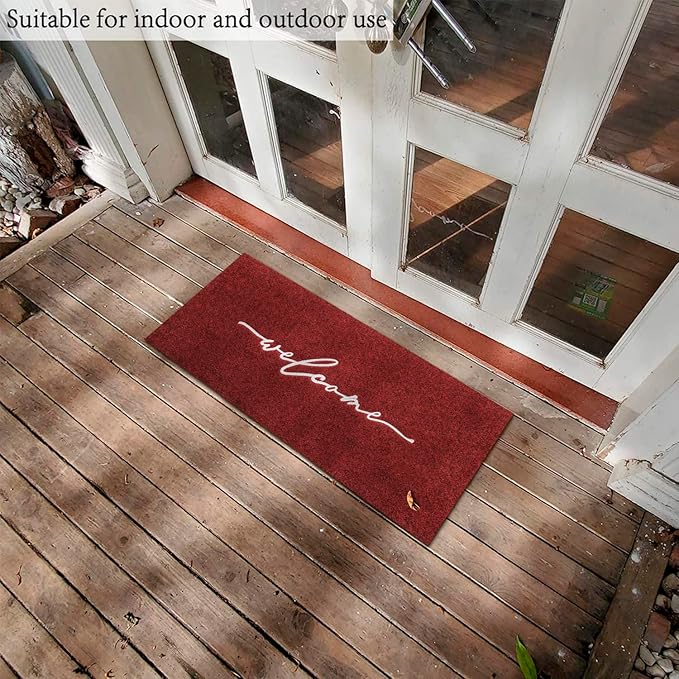 AAZZKANG Doormat Decorative Outdoor Mat Large 18"x48" with Non Slip Rubber Backing Ultra Absorb Mud Easy to Clean Outside Inside Doormat
