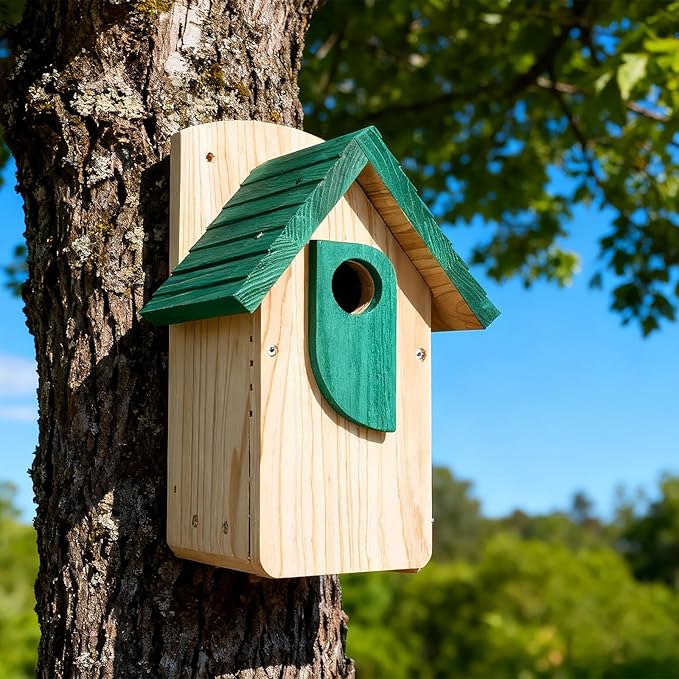 Bird Houses for Outside Clearance,Cedar Woodenhanging Bluebird Houses for Outside,Winter Shelter for Wild Birds Like Finch Sparrow Wren Swallow Chickadeeblue Jay,Weatherproof Birdhouses for Outdoors