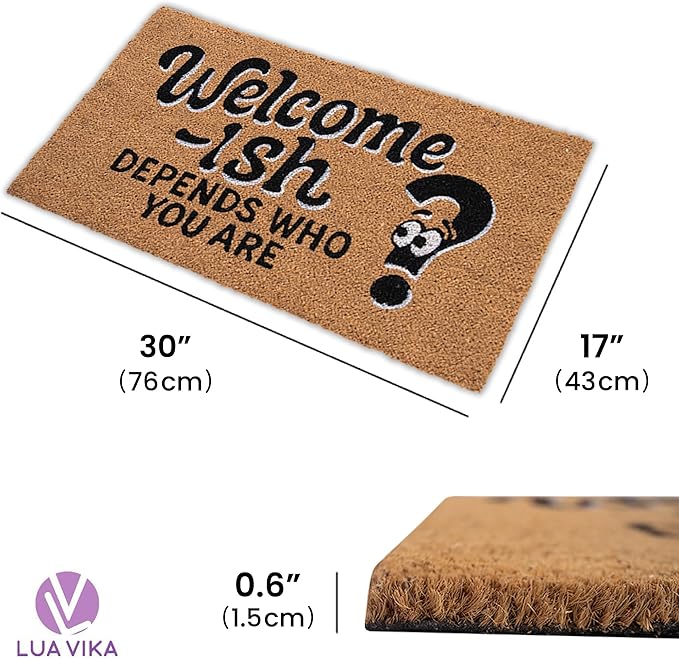Coir Doormat Outdoor Entrance - Welcome - 17"x30" - Funny Door mats Outside - Welcome mat Funny - Indoor/Outdoor Doormat