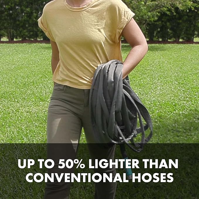 Aqua Joe AJFJH100-58-PRO FiberJacket Non-Expanding Kink-Free Garden, RV, Marine and Camper Hose, Ultra-Lightweight, Drinking Water Safe, 100-Foot x 5/8-Inch