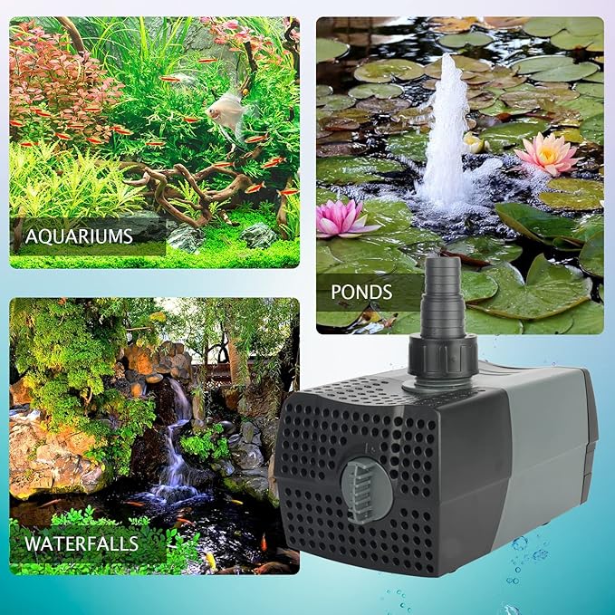 WaterRebirth (HSUP3000F) Submersible Water Pump With Fountain Jets - Pond Pump - Submersible Pump - Water Fountain Pump - Aquarium Pump (Pack of 5)