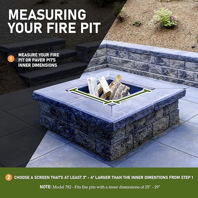 Good Directions 782 Heavy Duty Fire Pit Spark Screen Square Cover with Mesh, Handle and Lifter, 30" Square, Black, Patio, Lawn & Garden