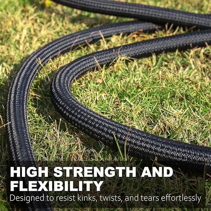 Relxitl Garden Hose, Flexible Water Hose, Ultra Lightweight Non-Expanding hose with 10 Function Sprayer, Leak proof, Pressure Resistant for Yard, Outdoor (Black, 25FT)