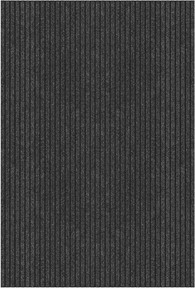 Ottomanson Front Door Mat – Non Slip Scraper Mud Mat for High Traffic Entryways, RV & Patio – Dirt Trapping and Durable for Indoor & Outdoor Use – 2' x 2' – Black