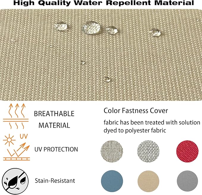 COZYVIDA Outdoor Deep Seat Cushion Set of 1, 24"x24" Seat & 25"x22.5" Back, C0 Water-Resistant Breathable Polyester, UV-Resistant 1000+ Hrs, 30D Foam with Recycled Fiber Fill,Beige