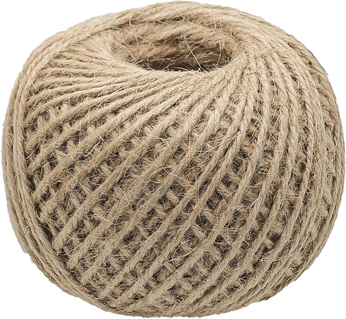 328 Feet Jute Twine- 2mm 3Ply Heavy Duty Jute Rope for Garden Plant Support, Wrapping, Craft Projects, Cat Scratching Post, DIY Home Decor & Bundling (Brown)