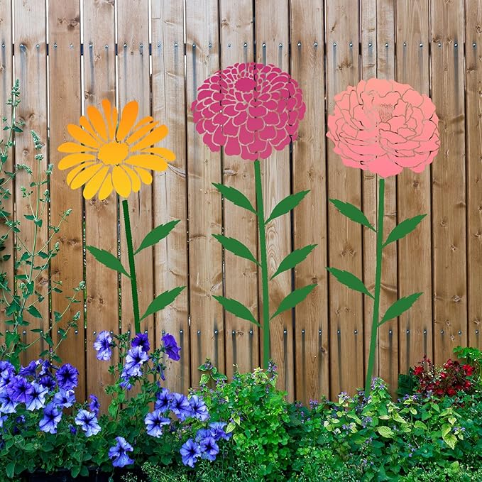 Large Flower Stencils for Wood Fence Floral Stencil Flower Stencils for Painting on Wood Fence Walls Furniture Fabrics Decor