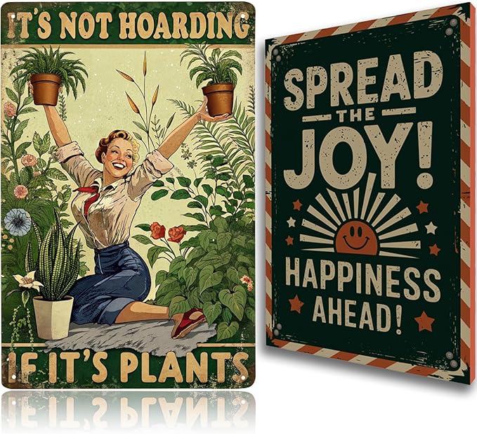 Gardening Gifts for Women and Men - Funny Garden Decor Sign, Vintage House Decor for Plant Lovers, Cool Gifts for Gardeners, Greenhouse Accessories, Plant Accessories, Outdoor Garden Signs, 8"x12"