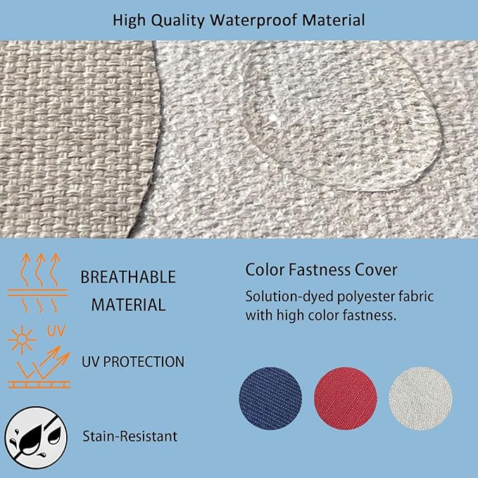 COZYVIDA Outdoor Dining Chair Cushion, Set of 1, 20" x 42",Water-Proof, UV-Resistant 1000+ Hrs, 30D Foam with Recycled Fiber Fill, YKK Zippers, Natural Linen-TPU