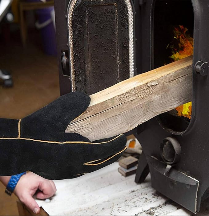 Heat Resistant Gloves for Grill BBQ,Long Sleeve Grill Gloves for Baking,Oven,Fireproof, Stove,Welder,Welding,Fireplace