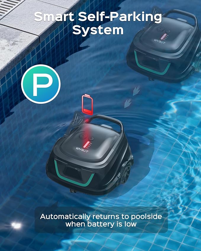 (2026 Upgraded) WYBOT A1 Pool Vacuum for Above Ground Pool, Automatic Cordless Robotic Pool Cleaner with 120 Mins, Double Filters, LED Indicator, 2.5H Charging, Ideal for Plat Pools