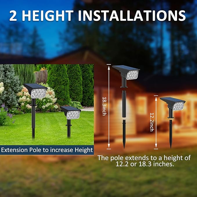 T-SUNUS Christmas Green Solar Spot Lights Outdoor, Landscape Spotlights 2 Modes Dusk to Dawn Waterproof IP65 for Accent Uplighting Tree St. Patrick's Day Yard Statue Graveyard Driveway Flag Halloween