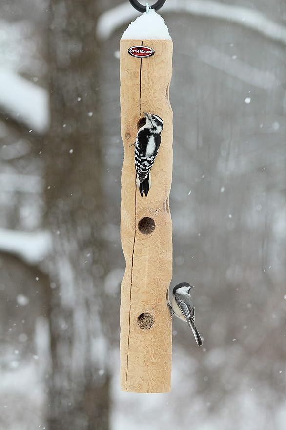 Kettle Moraine Large Cedar Suet Log Feeder for Woodpeckers and Chickadees