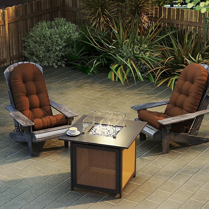 Outdoor Adirondack Chair Cushion, 44x19x4 Inch Rocking Chair Cushions, High Back Patio Soft Seat Pad with Ties, Indoor Outside Use, Fade-Resistant & Waterproof, Brown