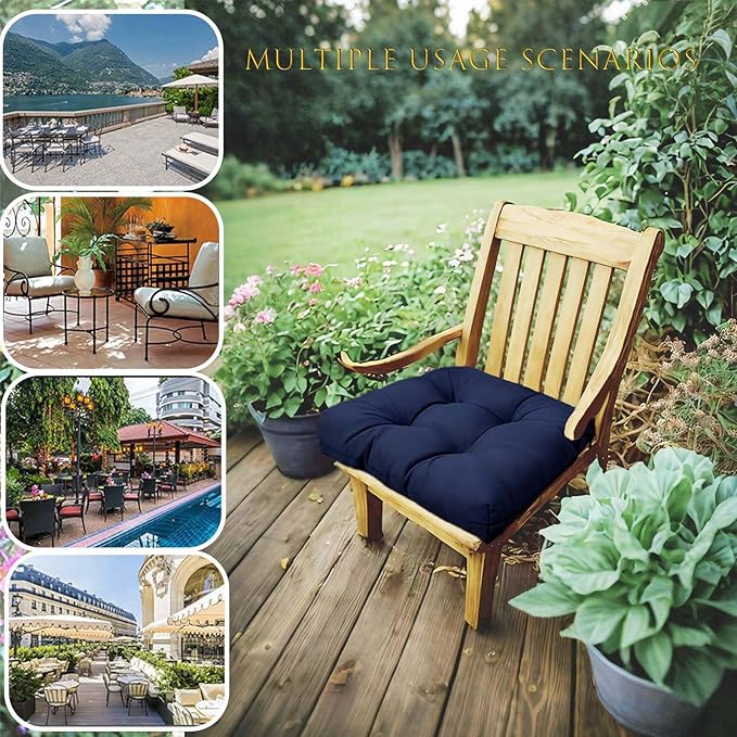 18 x 18 Outdoor Seat Cushions Set Waterproof Patio Seat Pad Burgundy Rocking Chair Cushion with Ties for Indoor Outdoor