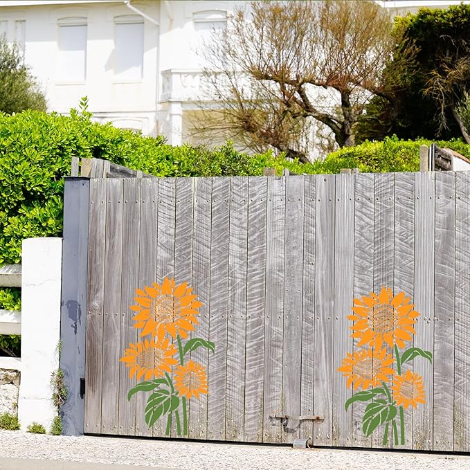 Large Sunflower Stencils for Painting - 11.8x8.3 Inch Flower Stencils for Painting on Walls, Flower Stencil Versatile and Reusable for Crafts, Home Decor, DIY Projects