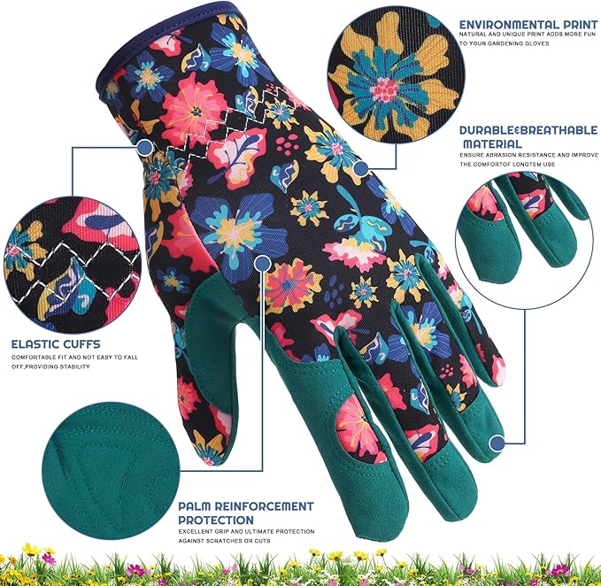 2 Pairs Gardening Gloves Thorn Proof for Women, Long And Short Leather Gardening Gloves for Rose Pruning Yard Work