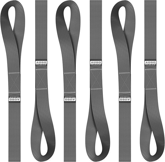 Soft Loop Tie Down Straps - 1,500 Load Capacity & 4,500 Lbs Breaking Strength - 6 Pack - Loops for Securing ATV, UTV, Motorcycles, Scooters, Dirt Bikes, Lawn & Garden Equipment - by AUGO