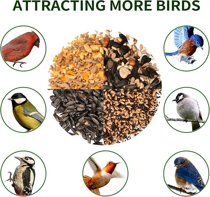 Solution4Patio Bird Feeders for Outdoors Hanging, All Metal, Double Suet Cake and Large Capacity, Hopper Tray & Weatherproof for Finch, Cardinal & Chickadee (Brown)