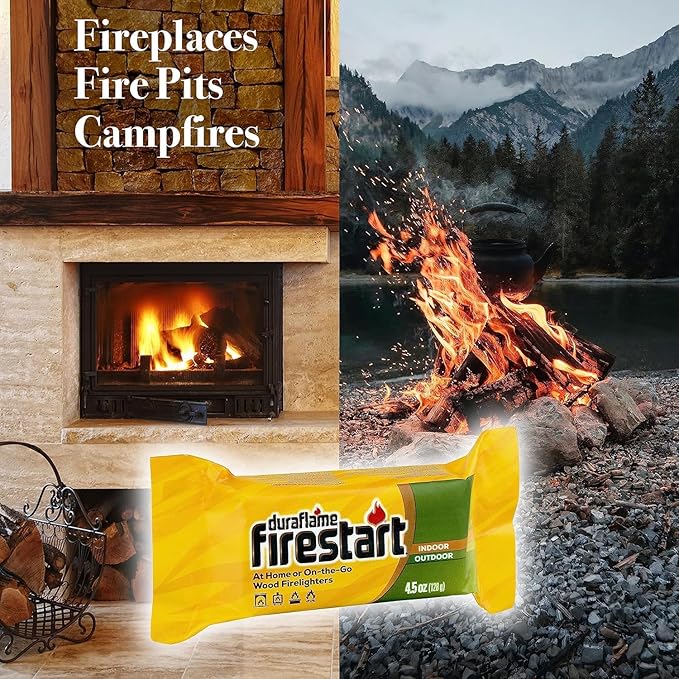 Duraflame Fire Starter for Indoor and Outdoor Use - Quick Ignition Logs for BBQ, Fireplace, Fire Pit and Campfires (72 Pack)