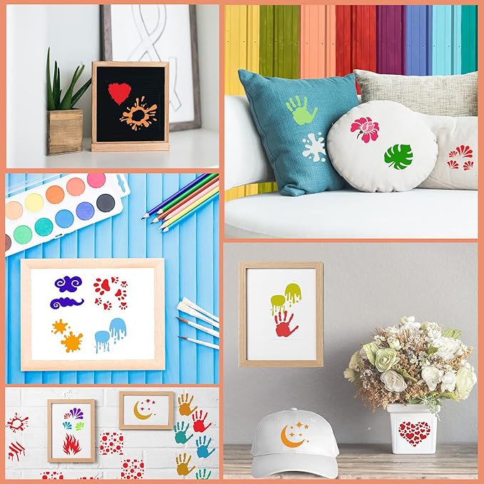 Graffiti Stencils for Crafts, 64PCS 3-inch Reusable Plastic Templates for Wood, Walls, Canvas & DIY Home Decor Projects