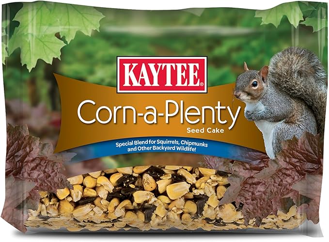Kaytee Corn-a-Plenty Seed Cake, Food for Wild Squirrels, Chipmunks, Rabbits & Other Backyard Wildlife, 2.5 Pounds