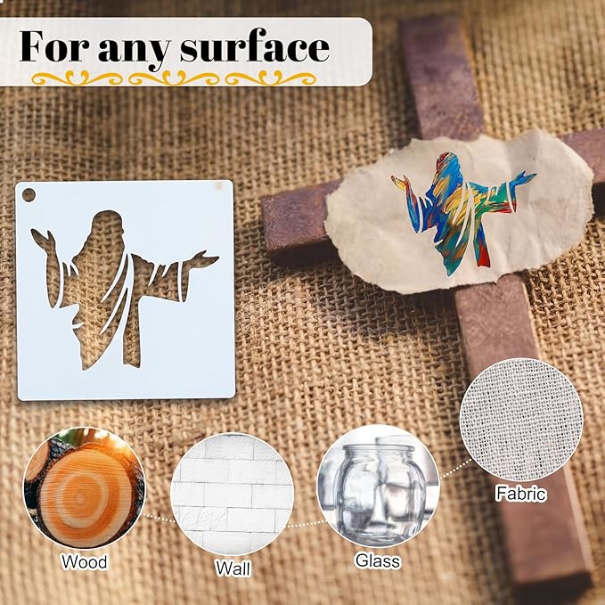 Fainne 100 Pcs 2 Inch Stencils Small Stencils for Painting on Wood Reusable Painting Templates Crafts for DIY Scrapbook, Wood, Wall, Fabric, Rock, Chalkboard, Sign(Easter Style)