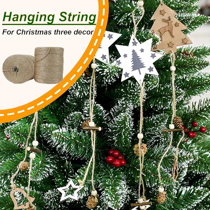 ARISKEY Natural Jute Twine 3mm,1313ft Garden String Long Cord Suitable for Crafting and Weaving Projects,Gardening Purposes and Outdoor Heavy-Duty Use