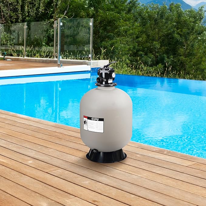 SWIMLINE HYDROTOOLS Sand Filter Combo Set, 31" Tank Only - for Inground Pools Up to 47,000 Gallons, 7-Way Multi-Port Valve, Base Stand, 2" Fittings, 500 lb Capacity