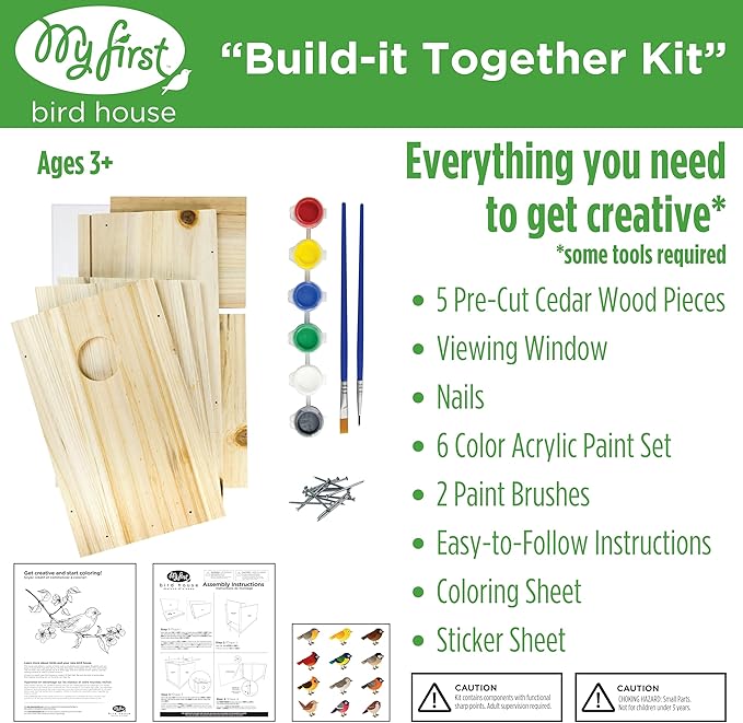 Nature's Way Bird Products DIY First Viewing Window Garden-Bird-House, Wood