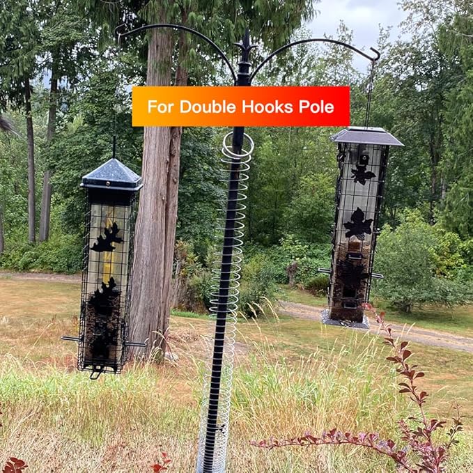 2 PCS Squirrel Baffles Squirrel Guard for Bird Feeders, Squirrel Spring Barriers Squirrel Deterrent Coil Protects Outdoor Bird Feeder Poles