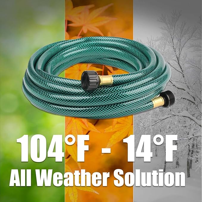 Lightweight Flexible PVC Garden Hose - 20FT Leakproof Water Hoses with Shut Off Valve and 3/4 Inch GHT Fittings for Small Yard and Outdoor Cleaning