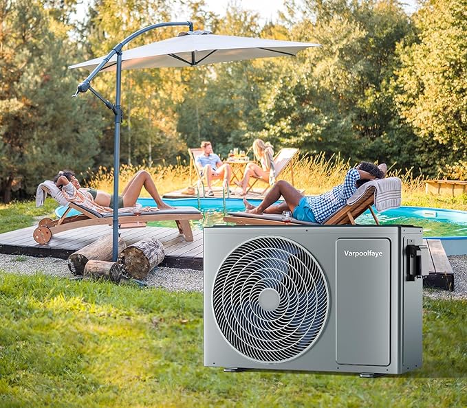 27000 BTU Above Ground Pool Heater Electric 7000 Gallon Swimming Pool Heater for Inground Pools Heating or Cooling WiFi Control Schedule 120V