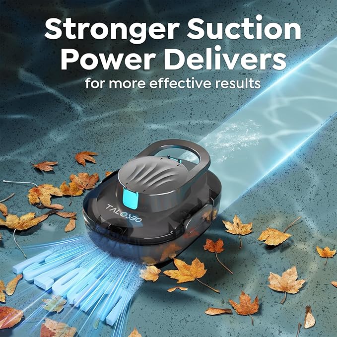 [2026 New] TALOSBO S1 PRO Cordless Pool Vacuum – Powerful Robotic Cleaner for Above-Ground Pools up to 1076 Sq.ft, 120-Min Runtime, 2.5H Fast Charging, Smart Auto-Parking Design