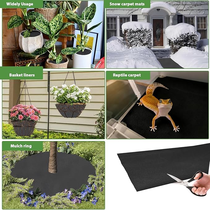 Longzhuo 63" X 83" Planter Box Liner - Non Woven Fabric for Winter Greenhouse Vegetable Gardening, Raised Garden Bed Liner, Cuttable Plant Liner with Soil Containment & Water Drainage for Flower Pots