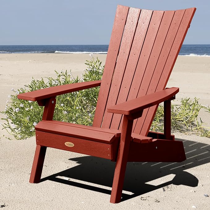 Highwood AD-ADRID29A-RED Manhattan Beach Adirondack Chair, Adult, Rustic Red