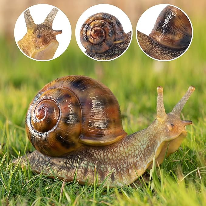 Garden Snail Sculpture, Reptile Resin Sculpture, Suitable for Outdoor Courtyard Pond Garden Lawn Decor Landscape, is The for Garden Enthusiasts (4 inches)