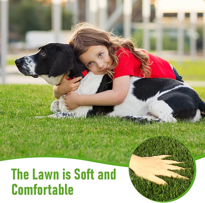 Artificial Grass Outdoor, 3x5 Ft Realistic Artificial Turf Grass Rug, Large Fake Grass for Dogs Indoor Outdoor Garden Lawn Landscape Patios Decoration