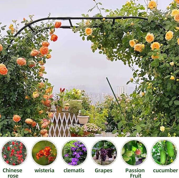 Garden Arch Trellis - Length: 59in, Height: 94.5in Garden Trellis for Climbing Plants Outdoor - Garden Arch for Lawn, Party, Ceremony Wedding Decoration