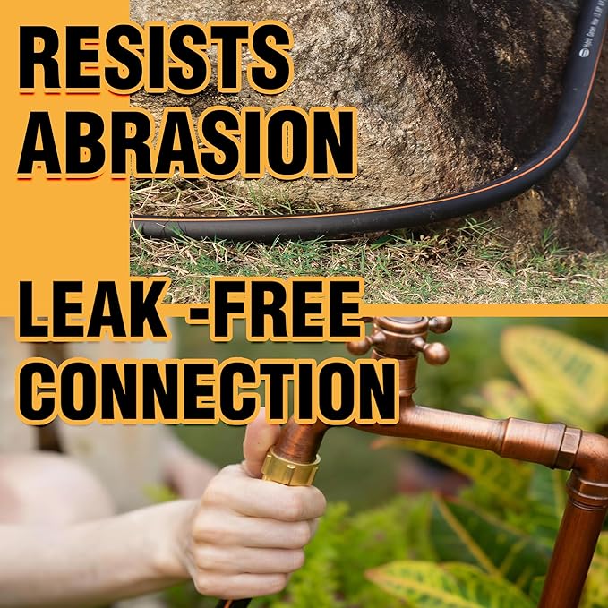 5/8 in. × 100 ft. High Flow Heavy Duty Garden Hose Flexible Hybrid Rubber Water Hose, No Memory Durable Premium Water Hose for Watering, Irrigation, Water Transfer Pump