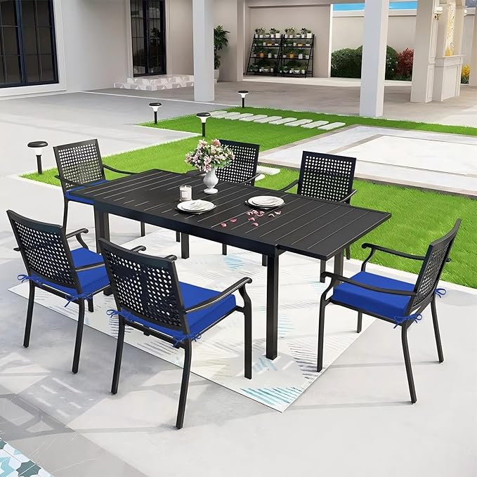 Outdoor Chair Cushions Set of 4, 18.5 x 16 Inch Patio Chair Cushions for Outdoor Furniture, Water Resistant, Non-Slip Ties(Royal Blue)