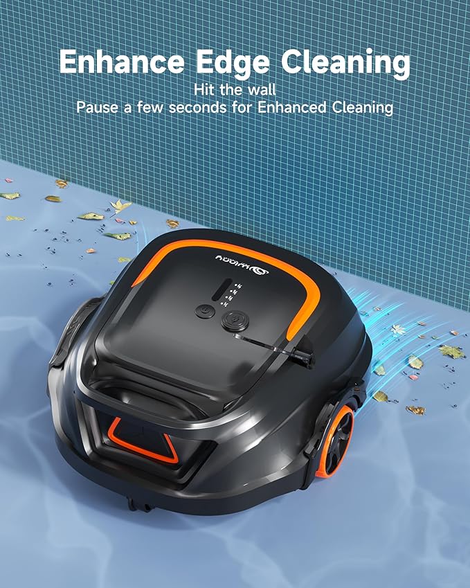 (2026 Upgraded) A1 Cordless Robotic Pool Vacuum for Above Ground Pools, 120-Min Runtime, Powerful Suction with 180µm Dual Filtration, LED Indicator & 2.5h Fast Charging