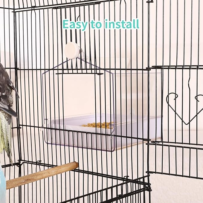 Colorday Bird Bath for Cage, Parrot Bath for Small to Medium Birds, Cockatiels, Parakeets, Budgie, Quaker, Conure, Lovebirds, Finches(6.7X6.7X7.74 inch)