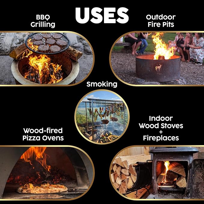 Kiln-Dried PA Cherry – 16” Splits (Approx. 38 lb) – Sweet Smoking Wood for Cooking, Grilling, Wood-Fired Ovens & Campfires – Easy Light, Low Smoke, USA-Sourced