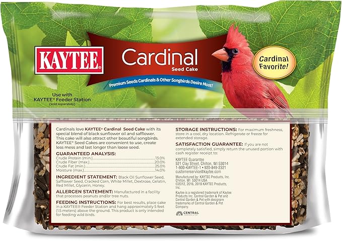 Kaytee Cardinal Seed Cake, Wild Bird Food, 1.85 Pounds